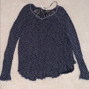 Black, grey and lace free people sweater